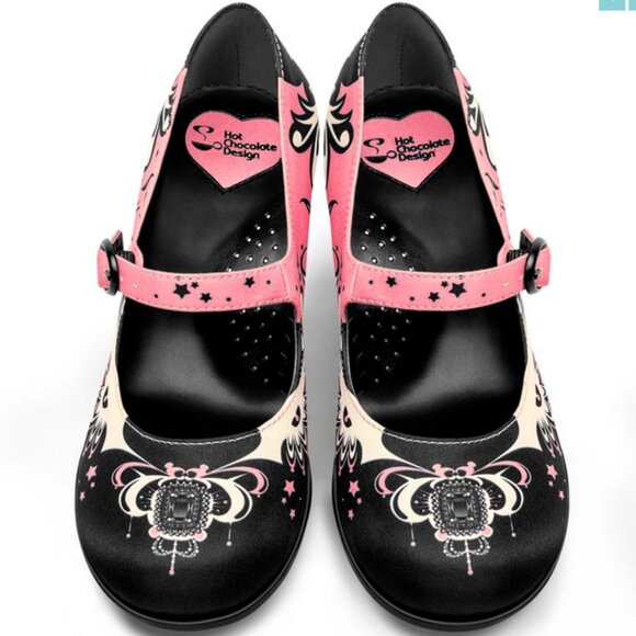 Chocolaticas Mid Heels Transylvania Women's Pink White Black Mary Jane Pump - Picture 1 of 16